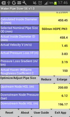 Water Pipe Sizer SE android App screenshot 12
