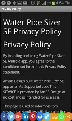 Water Pipe Sizer SE android App screenshot 7