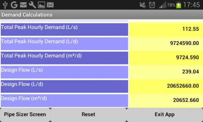 Water Pipe Sizer SE android App screenshot 8